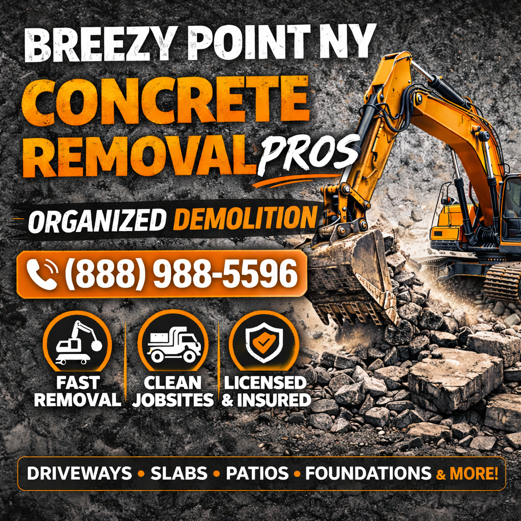 Breezy Point NY Concrete Removal Pros | Organized Demolition (888) 988-5596
