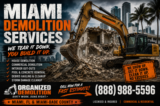 Miami demolition work is different. You have tight access, busy roads, tight lots, neighbors watching, permits, dump fees, concrete, block walls, old additions, hurricane damage