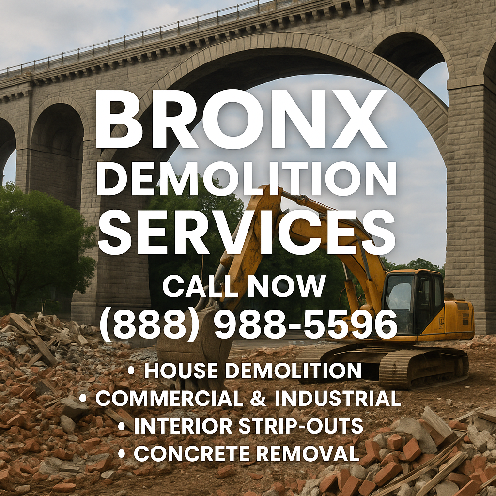 Bronx, New York Demolition and Hauling Services. Commercial demolition in the Bronx, NY. House Demolition BX.