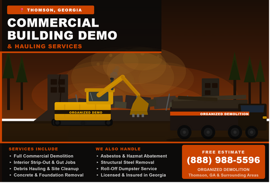 Commercial Building Demolition & Hauling in Thomson, GA