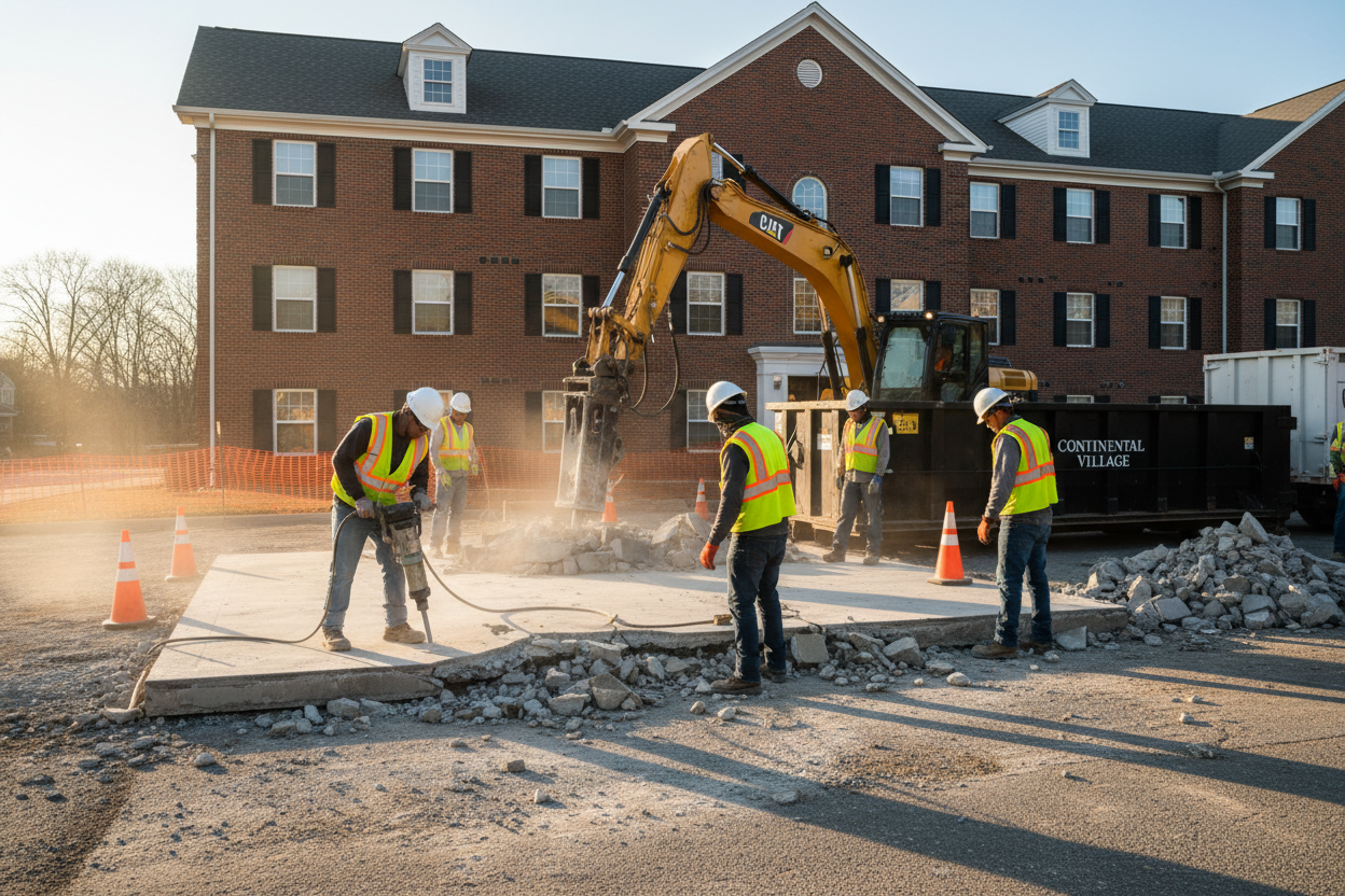 Continental Village Apron Concrete Removal | Demolition Boss
