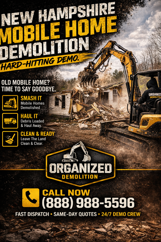 New Hampshire Singlewide Mobile Home Demolition Experts